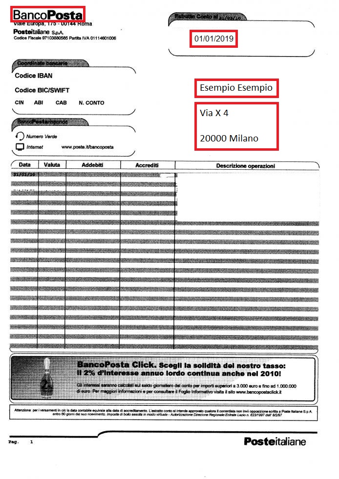 Esempi di documenti accettati come prova di indirizzo in Italia ...