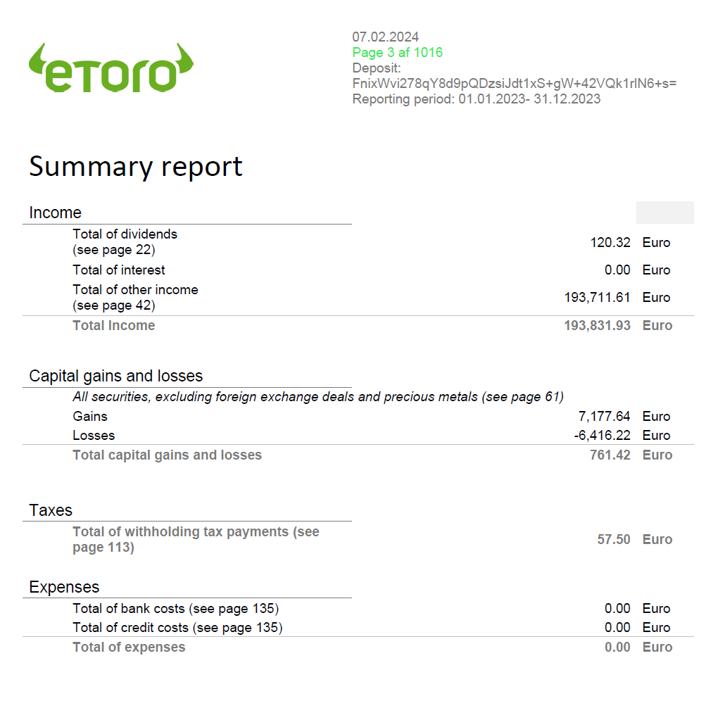 Tax Report for Romanian Residents | eToro Help